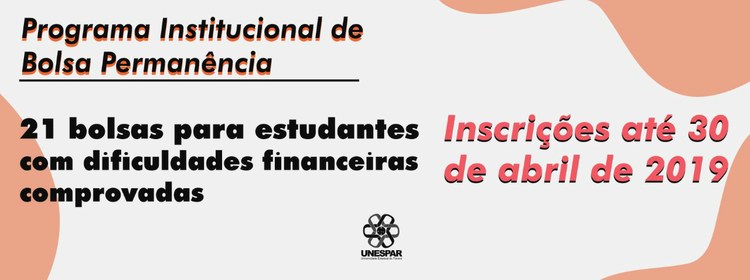 Inscrições para Programa Institucional de Bolsa Permanência da Unespar estão abertas