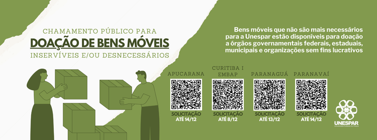 Unespar oferece para doação mais de 2 mil itens que não atendem suas finalidades