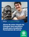 Aluna de artes visuais da Unespar tem escultura doada para Academia Paranaense de Letras