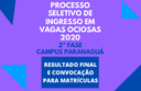 Campus Paranaguá: disponível resultado final do Processo Seletivo de Vagas Ociosas (2ª fase)