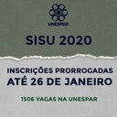 Inscrições pelo Sisu prorrogadas até domingo, 26