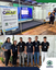 Formanda Maria Bruna Lago palestra para público da ExpoParanavaí (acima) enquanto equipe do NAF posa para foto 