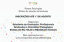 Inscrições até 1º de agosto