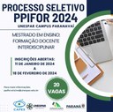 PPIFOR abre seleção para 20 vagas de mestrado