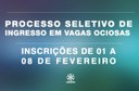 Inscrições vão até 8 de fevereiro