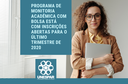 Programa de Monitoria Acadêmica com Bolsa está com inscrições abertas para o último trimestre de 2020