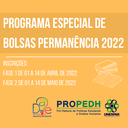 PROPEDH abre inscrições para Programa Especial de Oferta e Concessão de Bolsas Permanência