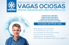 Inscrições podem ser efetuadas até 03 de maio