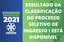 Resultado da classificação do Processo Seletivo de Ingresso I está disponível