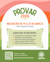 Podem participar pessoas que realizaram os outros processos seletivos da Unespar para ingresso em 2026