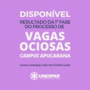 Unespar divulga resultado da 1ª fase do processo seletivo de vagas ociosas do campus de Apucarana