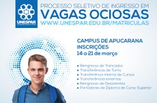 Campus de Apucarana é o primeiro a disponibilizar vagas e está com as inscrições abertas