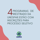 Unespar está com inscrições abertas para 4 programas de mestrado