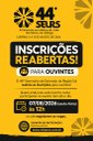 Inscrição como ouvinte do 44º SEURS termina hoje