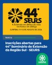 Inscrições para SEURS abertas até esgotarem as vagas